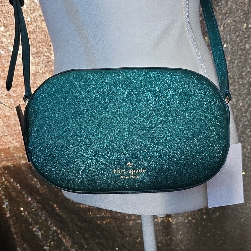 Kate Spade Teal Glitter Crossbody Bag
